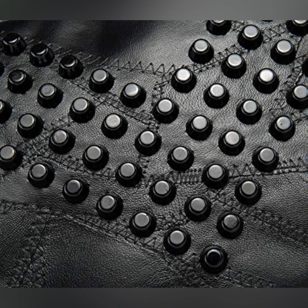 Soft Vegan Leather Studded Black Crossbody | EUC - Picture 3 of 12